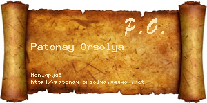 Patonay Orsolya névjegykártya