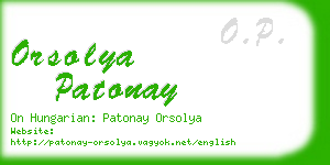 orsolya patonay business card
